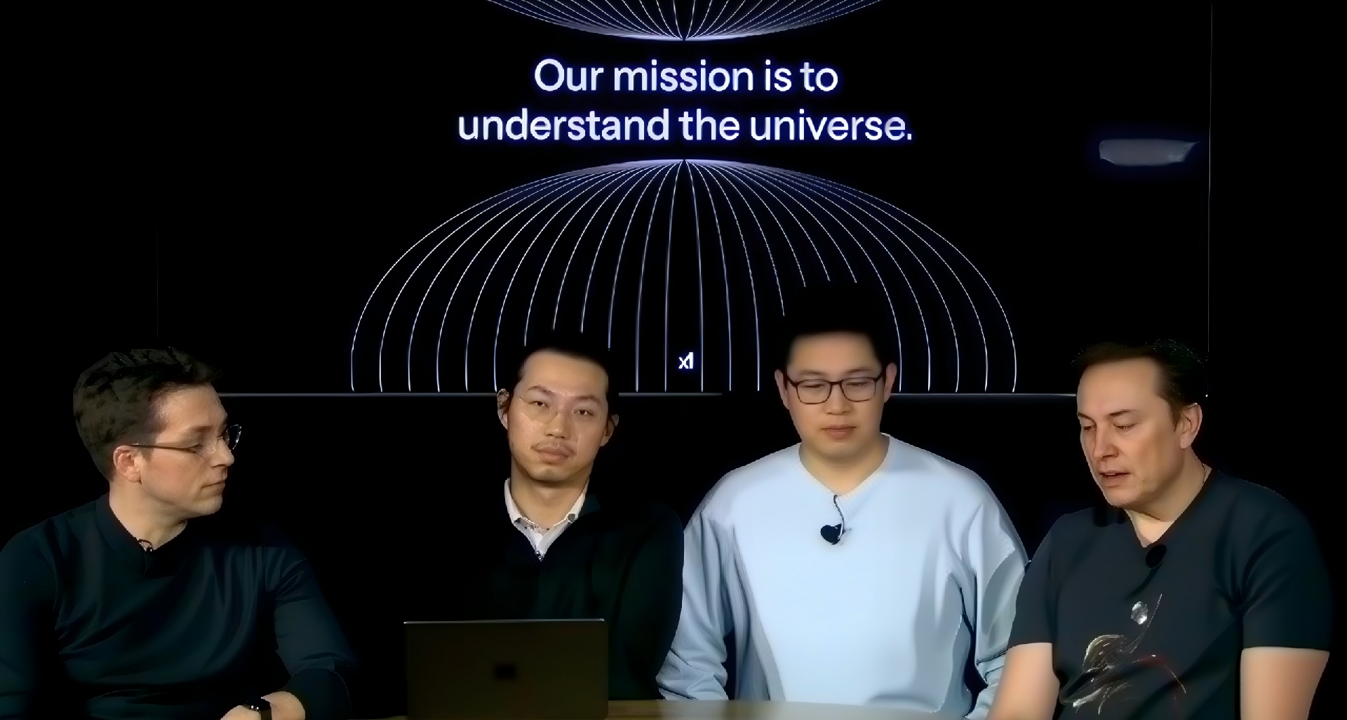 （2025年Grok 3直播画面截图，右二吴宇怀Tony Wu）