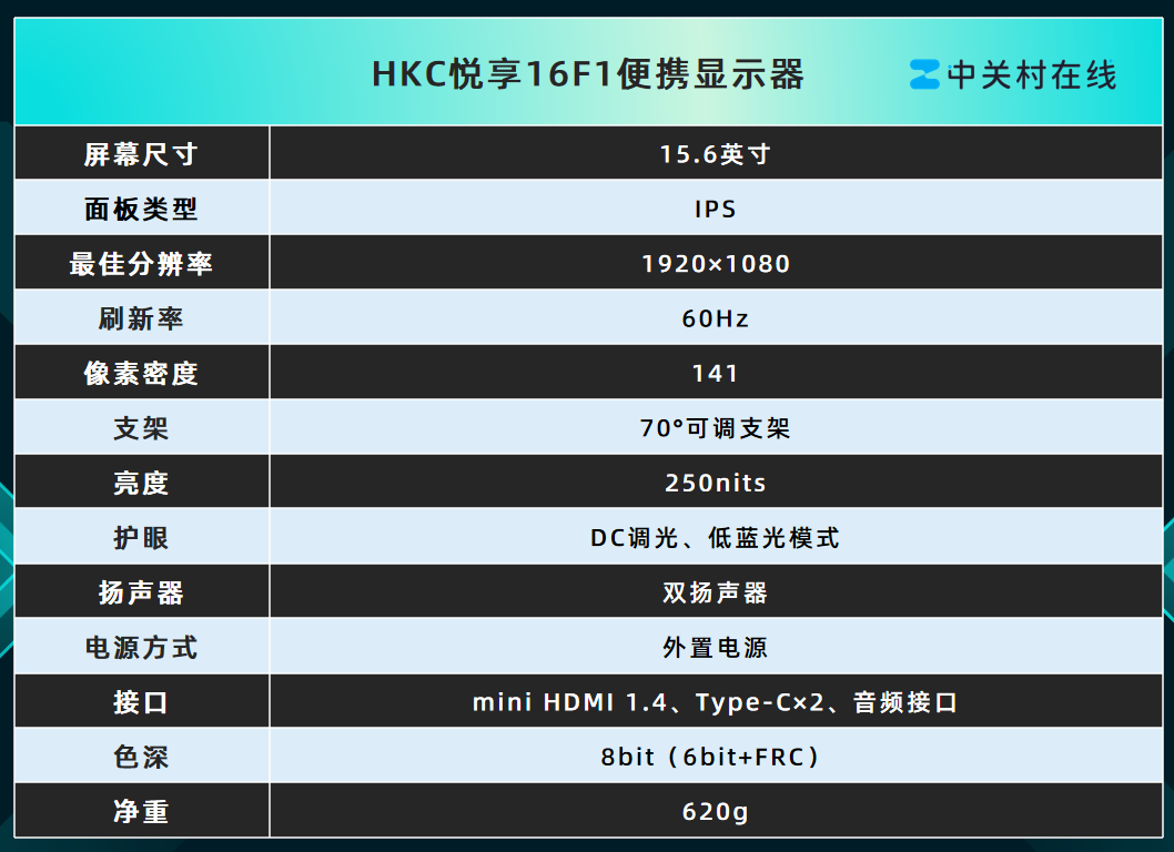 HKC悦享16F1便携显示器评测：行者不拘，大屏随行